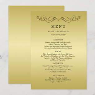Elegant Luxury Gold Ornate wedding Menu