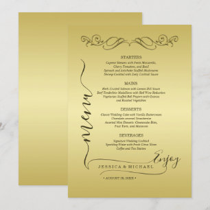 Elegant Luxury Gold Ornate wedding Menu