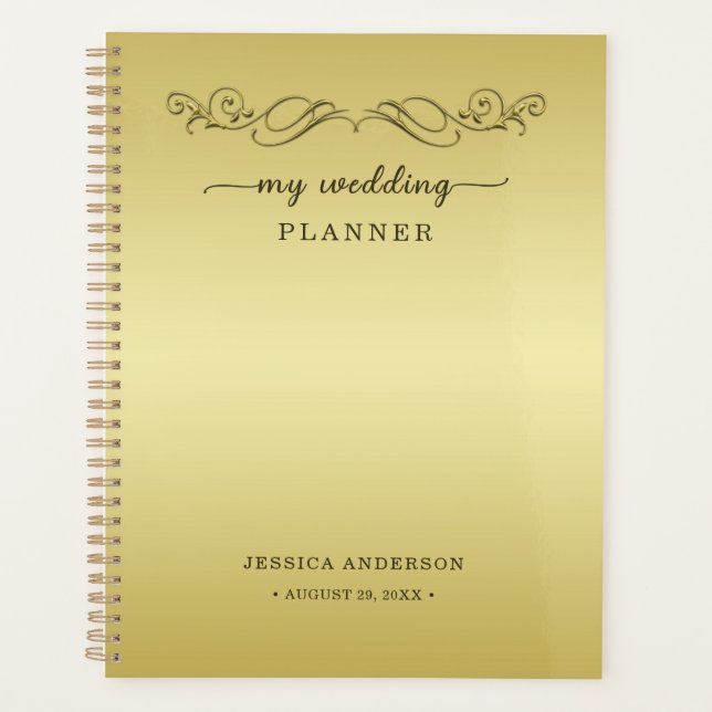 Elegant Luxury Gold Ornate wedding Planner (Front)