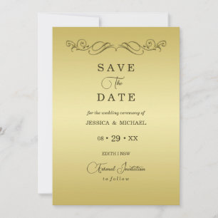 Elegant Luxury Gold Ornate wedding Save The Date