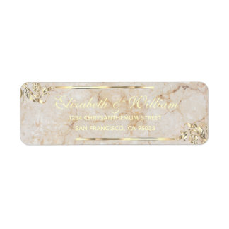 Elegant luxury Gold stone Return Address