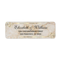 Elegant luxury Gold stone Return Address    Label