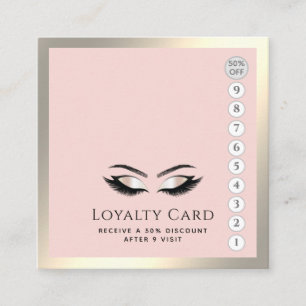 Elegant luxury lashes makeup eye aftercare loyalty card