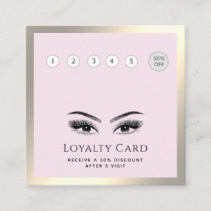 Elegant luxury lashes makeup eye aftercare loyalty card