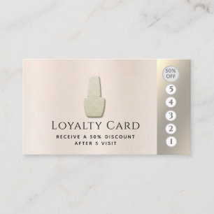 Elegant luxury metallic pearl nail salon loyalty card