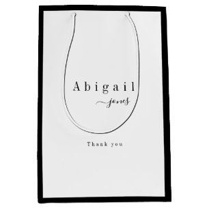 Elegant Luxury Minimalist Script Name Personalized Medium Gift Bag