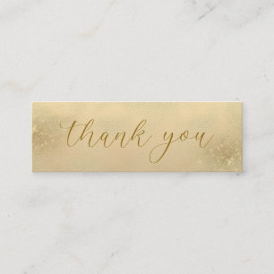 Elegant Luxury Modern Shimmery Golden Thank You  Mini Business Card