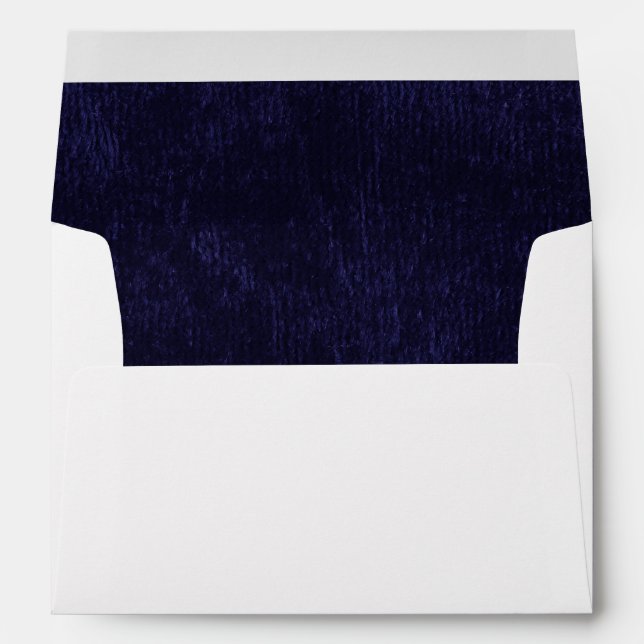 Elegant Luxury Navy Blue Velvet  Envelope (Back (Bottom))