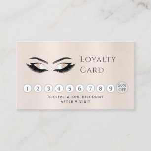 Elegant luxury pearl  lashes makeup eyes loyalty card