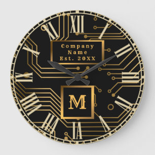 Elegant Luxury Professional Monogrammed Large Clock