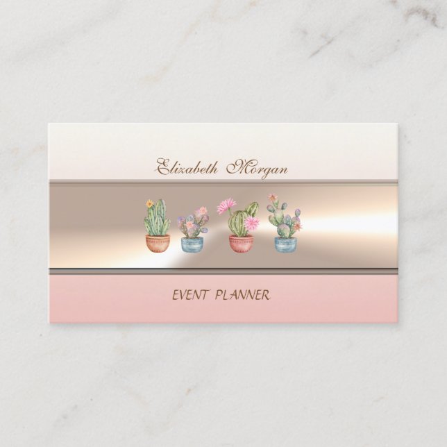 Elegant Luxury Professional Succulents Business Card (Front)