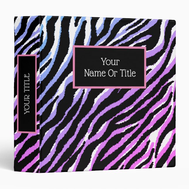 Elegant Luxury Purple Silver Tiger Binder (Front/Spine)