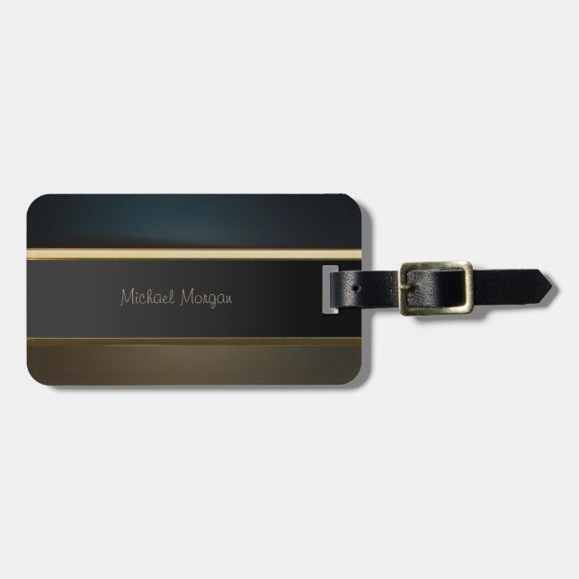Elegant Luxury ,Retro ,Striped Luggage Tag (Front Horizontal)
