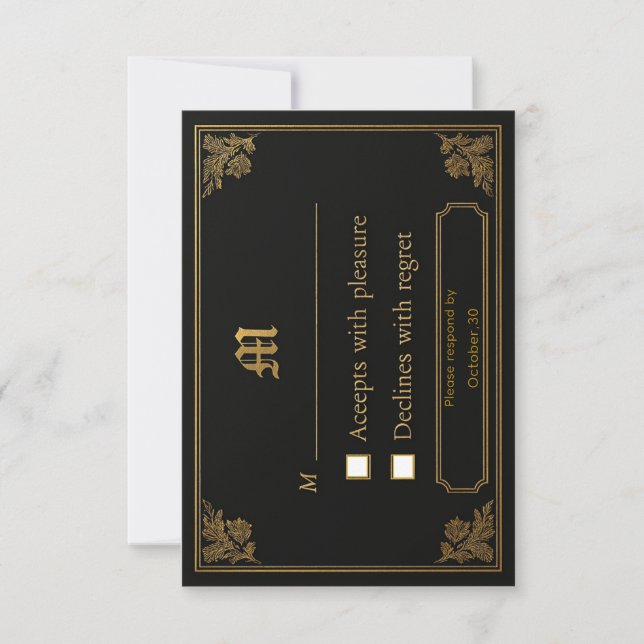 Elegant Luxury RSVP Card (Front)