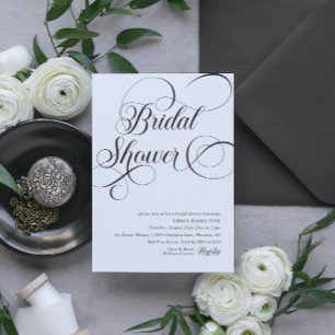 Elegant Luxury Script Minimalist Bridal Shower Invitation
