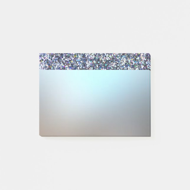 Elegant Luxury Shiny Blue Glitter Post-it Notes (Front)
