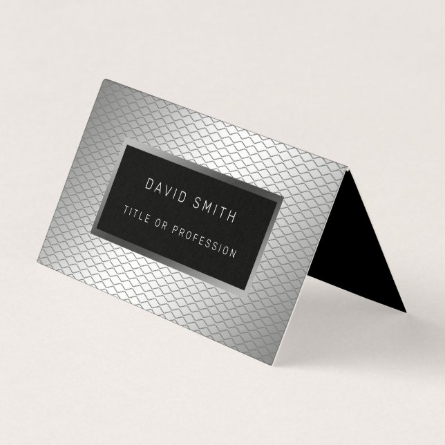 Elegant Luxury Silver Metal Business Card (Front)