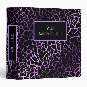 Elegant Luxury Silver Purple Tiger Binder