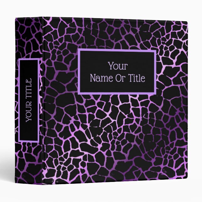 Elegant Luxury Silver Purple Tiger Binder (Front/Spine)