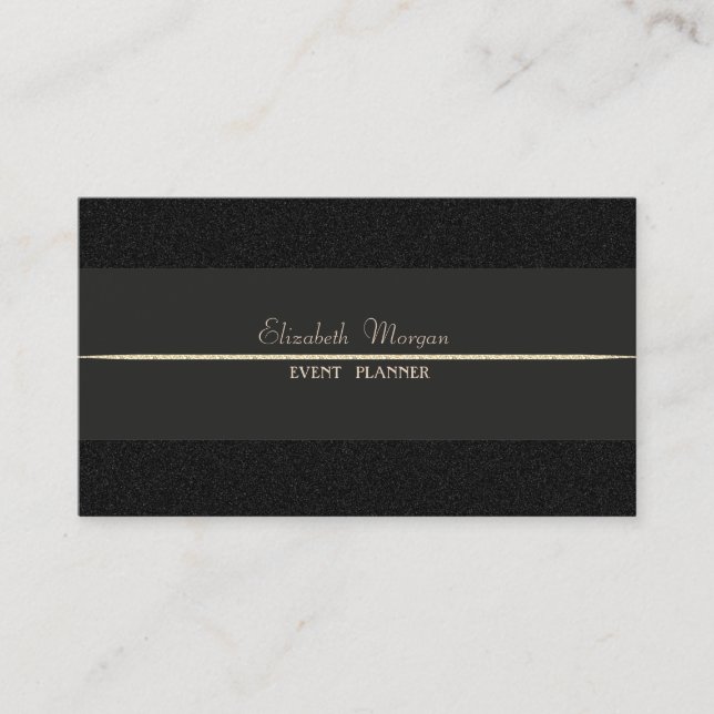 Elegant Luxury  Simple,Black Business Card (Front)