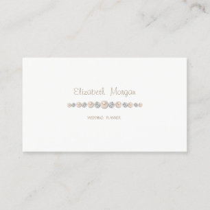 Elegant Luxury Simple,White ,Diamonds,Pearls Business Card