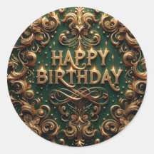 Elegant Luxury Theme Birthday Sticker 