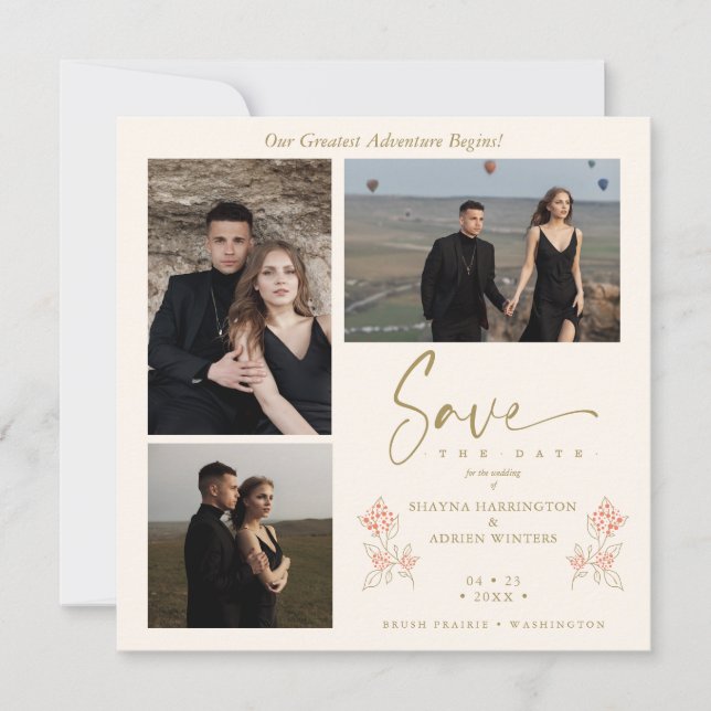 Elegant Luxury Trendy Branches Wedding 3 Photos (Front)