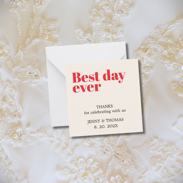 Elegant Luxury White Red Wedding Thank You Card (Creator Uploaded)