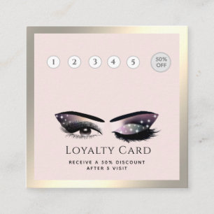 Elegant luxury wink lashes makeup eye aftercare loyalty card