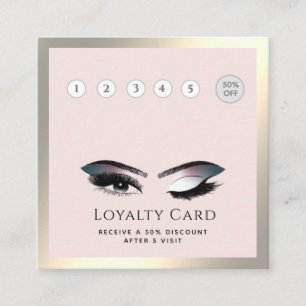Elegant luxury wink lashes makeup eye aftercare loyalty card
