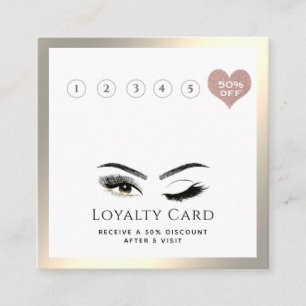 Elegant luxury wink lashes makeup eye aftercare loyalty card