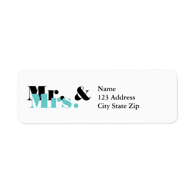 Elégant M. et Mme étiquettes de adresse pour les j (Devant)