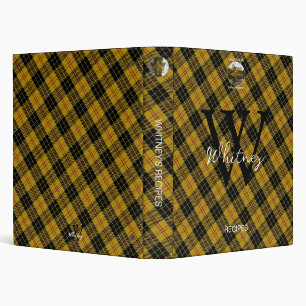 Elegant MacLeod Clan Tartan Monogram Name Recipe  Binder