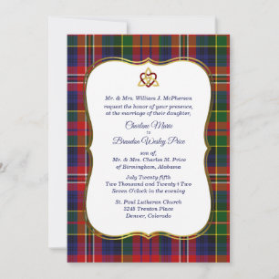 Élégant MacPherson Tartan Plaid Faire-part de mari