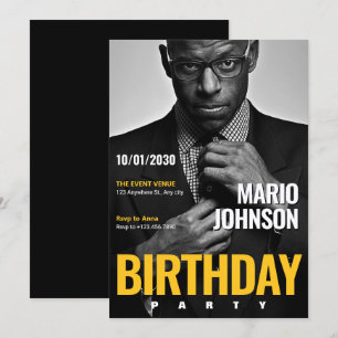 Elegant Magazine Cover photo birthday Invitation