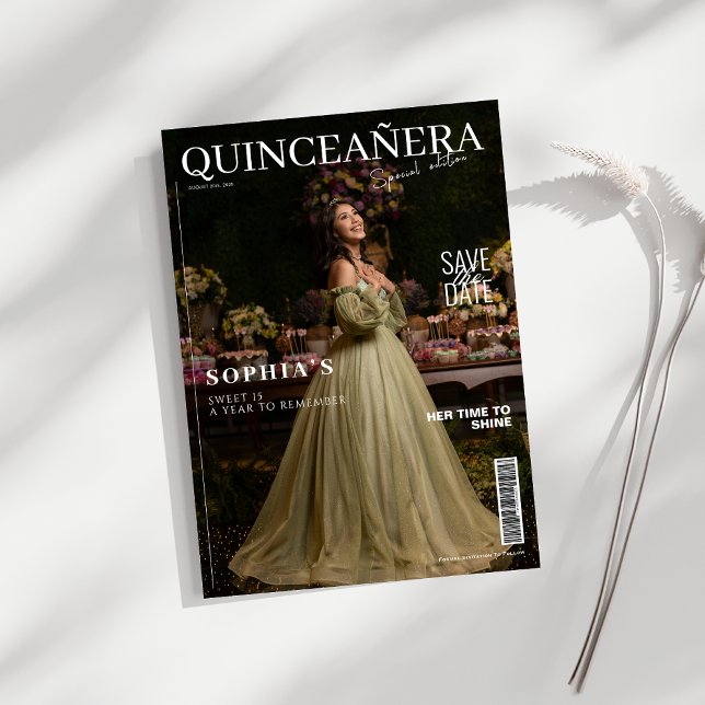 Elegant Magazine Quinceanera Save The Date  Invitation (Creator Uploaded)