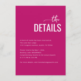Elegant Magenta Event Details Enclosure Card