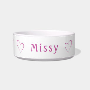 Elegant Magenta Foil Heart Shape Personalised Bowl