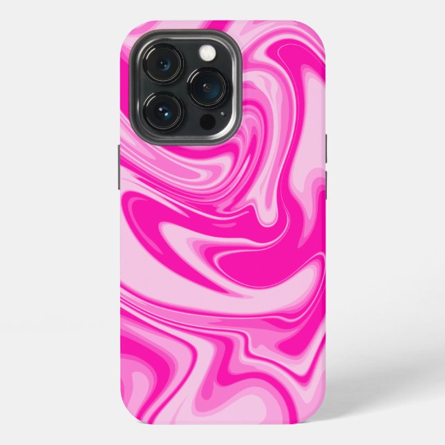 Elegant Magenta Pink Marble iPhone Case (Back)