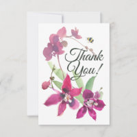 Elegant Magenta Purple Orchids Floral Bumblebee