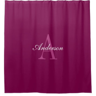 Elegant Magenta Red, Pink & White Name & Monogram