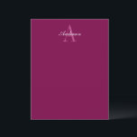 Elegant Magenta Red, Pink & White Name & Monogram Letterhead<br><div class="desc">Elegant & classy monogram,  customize as you.</div>