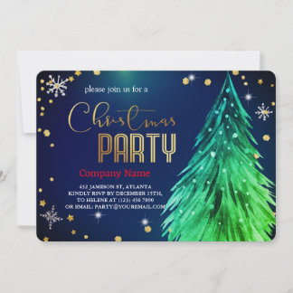 Elegant  Magical Christmas  Pines Festive Invitation