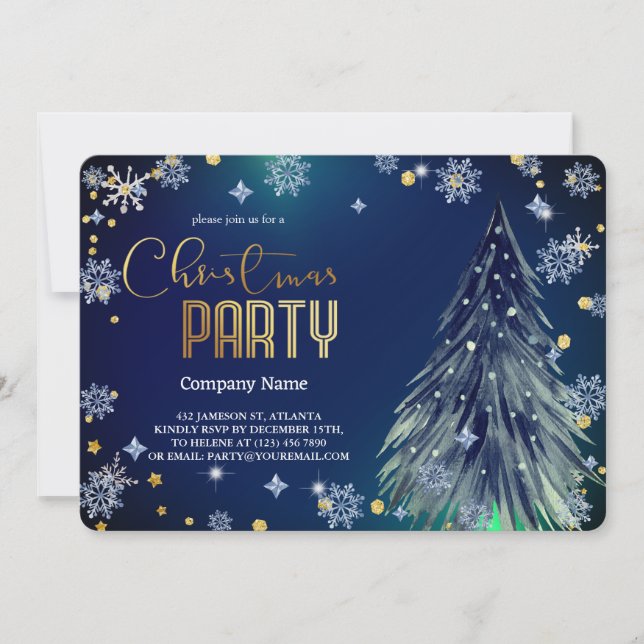 Elegant  Magical Christmas  Pines Festive Invitation (Front)