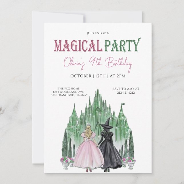Elegant magical party girl Birthday  Invitation (Front)