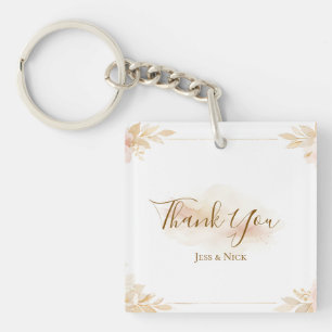 Elegant Magical Whimsical Wedding Thank You Pin Keychain