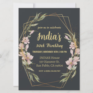 Elegant Magnolia 30th Birthday Invitation