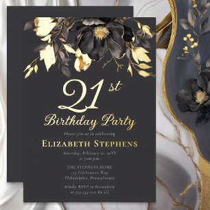 Elegant Magnolia Adult 21st Birthday Party Gold 