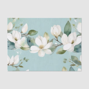 Elegant Magnolia and Greenery Garland Tissue Paper