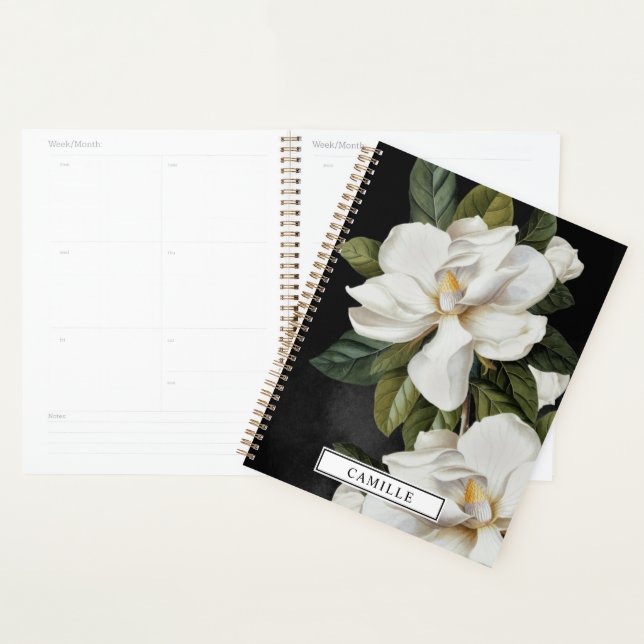 Elegant Magnolia Black and White Planner (Display)